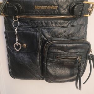 Montana West Black Leather Crossbody Bag